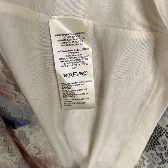 Anthropologie Dress Womens Medium Lace Floral Mock Neck Fitted Long Sleeve Midi - Picture 15 of 16